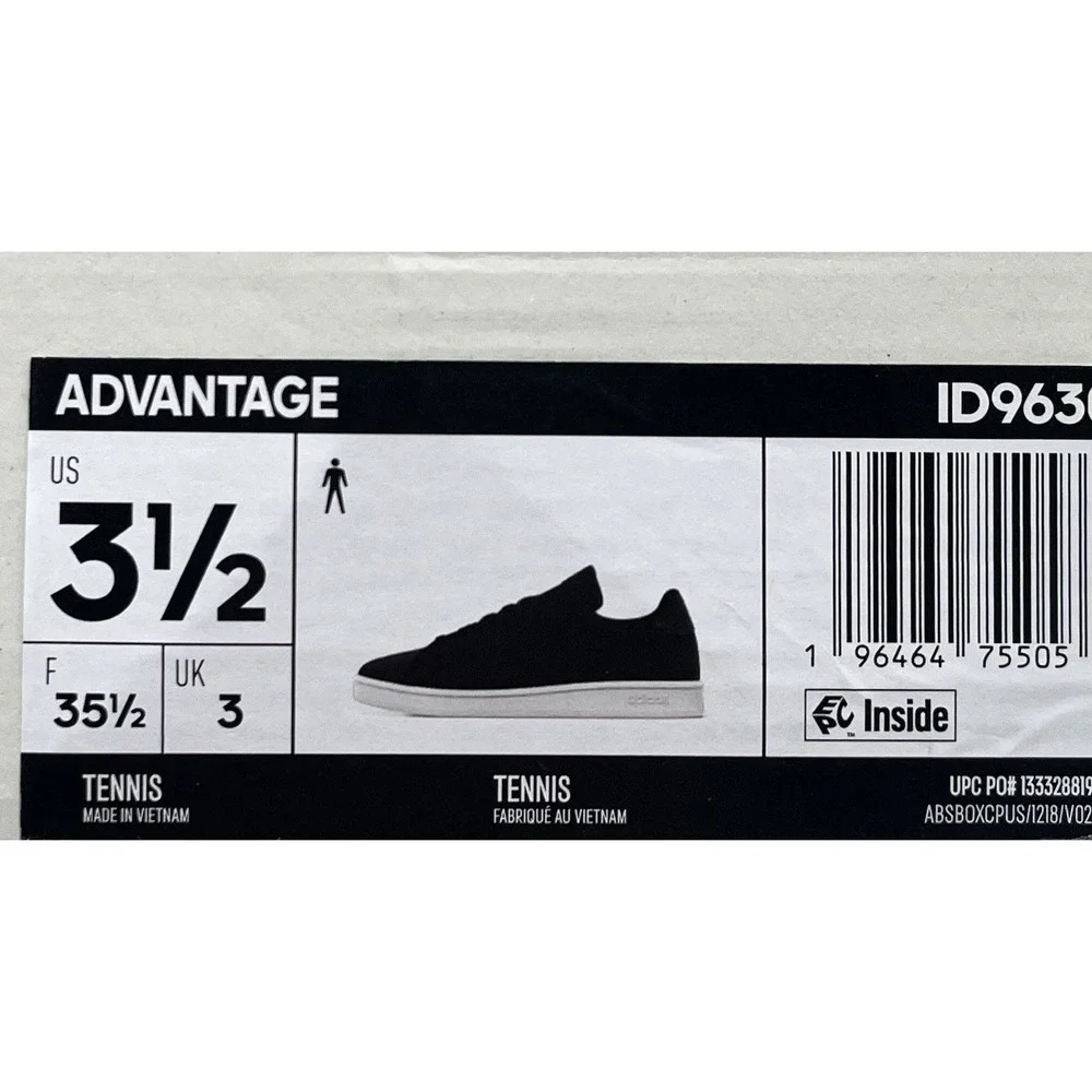 Adidas Advantage Mens Youth Big Boys Casual Low Top Sneaker Size 3.5 Black/Brown